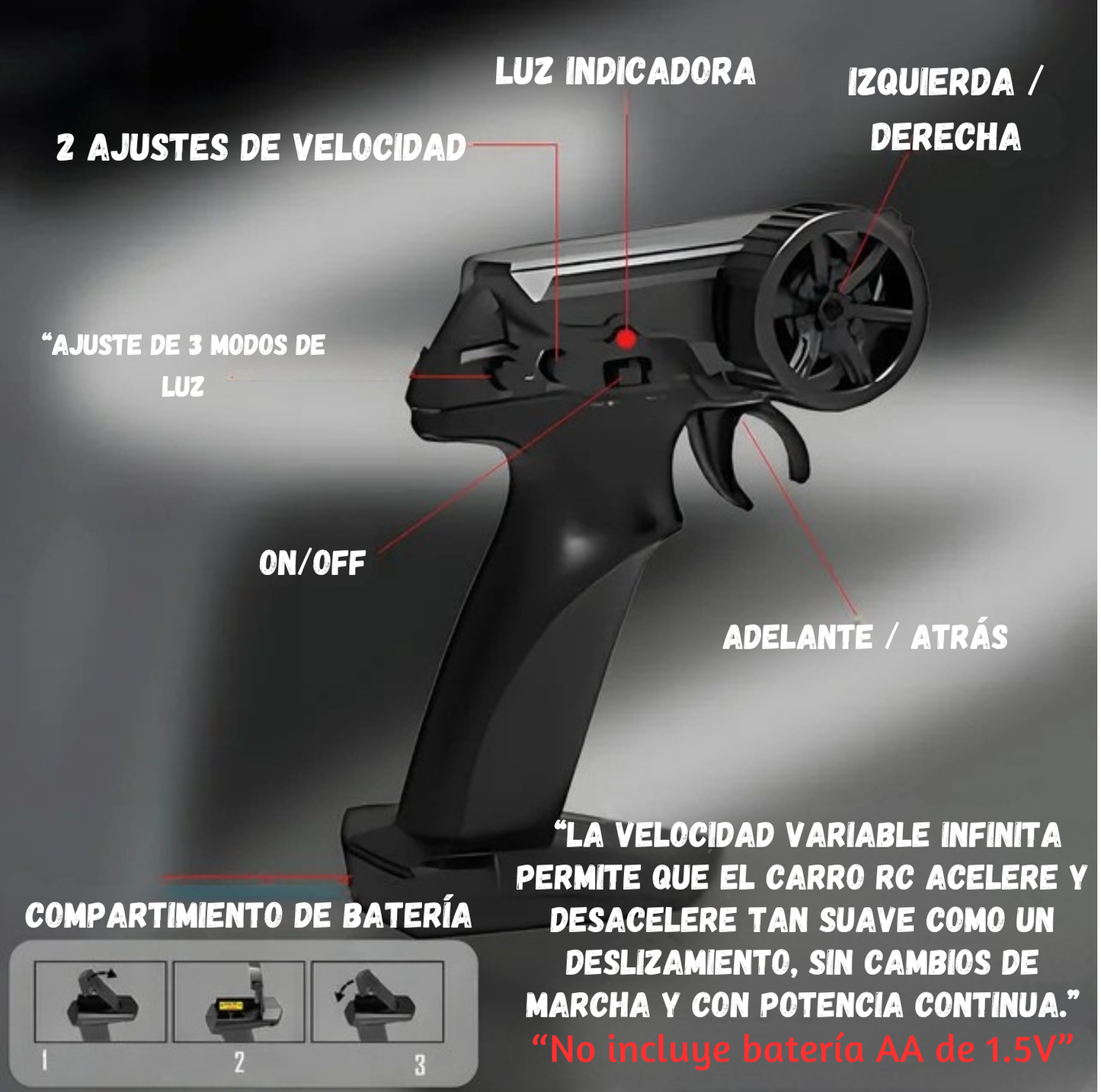 Carro RC Drift 1:24 4x4, alta velocidad con 2.4 GHz, luces LED y diseño azul deportivo. Modelo 8602-Blue.